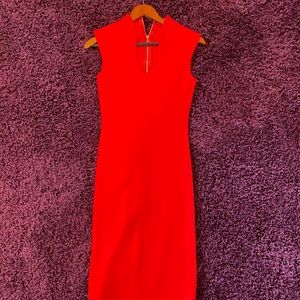 NWOT Bright red midi dress!